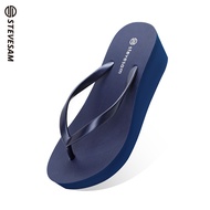 Stevesam Thick-soled Flip Flops For Women 6CM High Heels Anti-slip Beach Sandals Small Height-enhanc