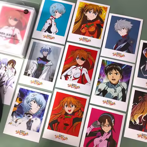 40Pcs/set Neon Cute Genesis Classic Evangelion Anime Peripheral LOMO Cards Custom Printed Instant Ph