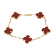 【二手】梵克雅寶 (Van Cleef & Arpels) 復古 Alhambra 瑪瑙 5P 手鍊 VCARD35500 手腕尺寸 17.5cm K18（黃金）復古 Alhambra 瑪瑙 5P 手