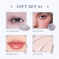 Flower Knows Shells Jewel Collection makeup gift set inclusdes lip glaze+eyeshadow+blush+correcting 