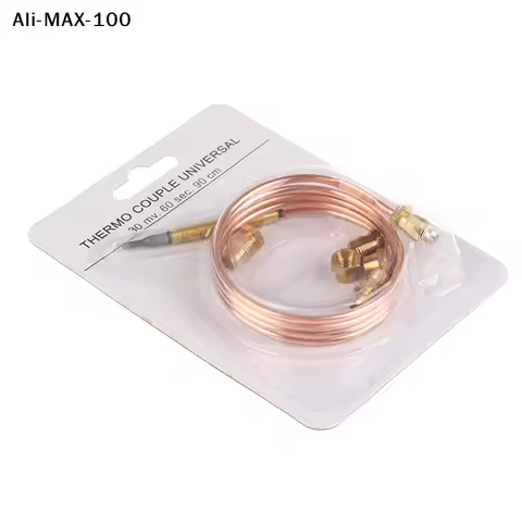 【AyS】1Pc 90cm 3.0mV Gas Stove Thermocouple W/5 Nuts Heating Gas Burner Replacement Thermocouple Adap