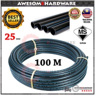 (SIRIM) MALAYSIA 25MMx100M POLY PIPE HDPE PN12.5 PAIP HITAM POLY