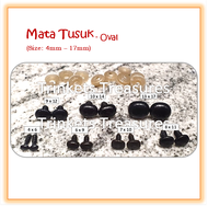 Mata boneka oval plastik hitam DIY amigurumi doll plastic eyes with washer