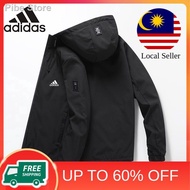 ♂☇Ready Stock  adidas Jaket lelaki outdoor windproof and waterproof Hooded jacket Men's Good Quality Jackets