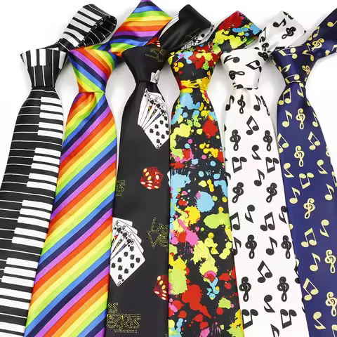 Classic Men's Fashion 8cm Polyester Tie Soft Smooth Novel Note Piano Stripe Necktie Suit Business We