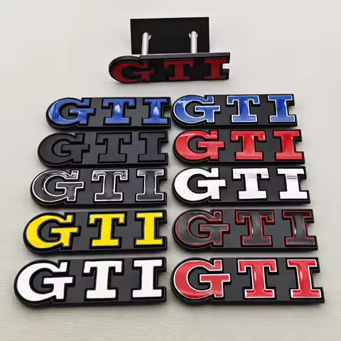 3D Metal Logo GTI Car Front Grille Badge Emblem For Volkswagen Polo Typ 9N3 6R AW Golf 4 5 6 8 MK3 M