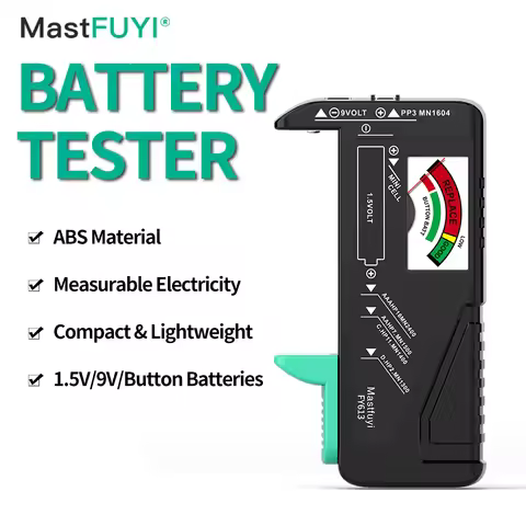 MASTFUYI FY613 Rapid Battery Tester for 1.5V, 9V, and button cell batteries with Visual Battery Stat