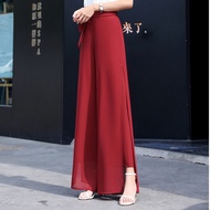 【Nhận Voucher Trước Khi Đặt Hàng】 Quần Ống Rộng Vải Voan Dáng Ôm Cạp Cao Thời Trang Ruidiandian Quần