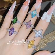 Geometric Design Fashion Oversized Marquise Zirconium Diamond Open Ring