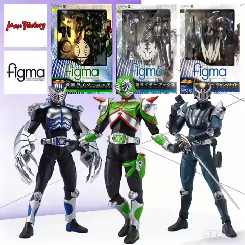 Max Factory figma Triple Kamen Rider Dragon Knight Set Camo Axe Wing Knight Action Figures 140mm Clo
