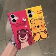 Phone Phone Case Suitable for iPhone 11 12 13 14 15 16 Pro max Plus Pooh Strawberry Bear Square Case