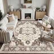 Washable Area Rug 7x9, Rugs for Living Room Vintage Carpet Farmhouse 7x9 Rugs for Bedroom Dining Roo