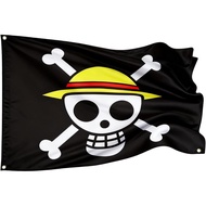 Bendera Animasi One Piece - Bendera Lanun Topi Jerami Luffy Berbilang warna, 5FT*3FT - Seni Dinding 