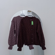 Sabrina Cardi Rajut Kancing Wanita Outer Wanita Lengan Balon