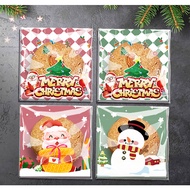 100pcs cookie bag christmas theme wrappers gift packaging xmas food plastic bag wrapper