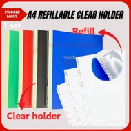 HATA NEW CLEAR HOLDER FILE SAIZ A4 REFILLABLE P359A (20 POCKETS) & A4 & F4 Clear Holder Refill 10 po