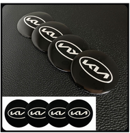 Bộ 4 Miếng Dán Decal Trang Trí Trục Bánh Xe Hơi 56mm Logo Kia KN K5 K3 KX1 Sorento Sportage Rio ốp c