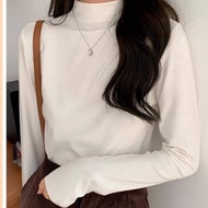 Korean style long-sleeved plain felt-lined high-collar thermal shirt CAMA STORE M246