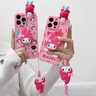 Stand Lanyard Case For VIVO Y81 Y71 Y69 Y55 Y53 Y51 V9 V7 V5s Plus X21 UD Casing Cartoon Mymelody Soft Cover