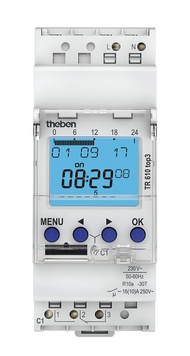 ไทม์เมอร์ theben TR610 top3 นาฬิกาตั้งเวลาแบบดิจิตอล TR 610 top3 Time and light control Digital time