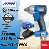 AKAIDO AKM68BL 21V Brushless Impact Wrench（Add-on 4.0Ah Battery RM170 only）(18 Ｍonth Warranty)