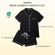 Kalma Bamboo Fabric Short Sleeve Shorts Set for Adult Women | CHARCOAL | Irene Collection