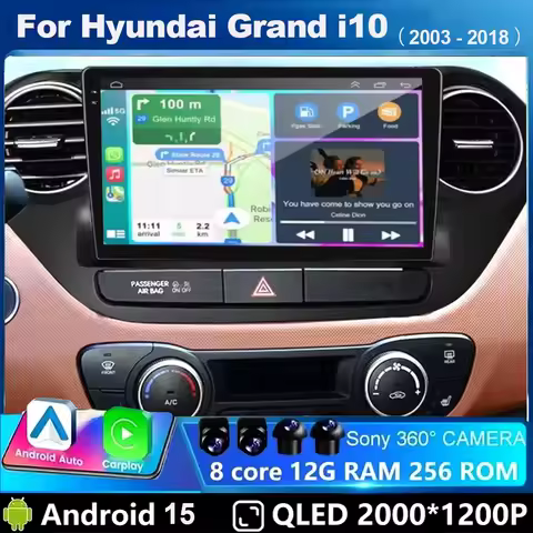 9" Car Radio For Hyundai Grand i10 i 10 2013 2014 2015 2016 2017 2018 Android 15 Carplay Auto Multim