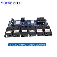 Ethernet Optical Fiber Media Switch Converter Gigabit 6*fiber Port 2*rj45 Port Ftth Singlemode Switc