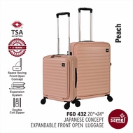 SAMEL 2-IN-1 SET FGD 432 JAPANESE CONCEPT EXPANDABLE ANTI-THEFT ZIPPER FRONT OPEN LUGGAGE (20" + 24"