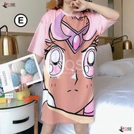 Daster Motif Kekinian Baju Tidur Import Remaja Wanita Korea Kaos Lengan Pendek Bahan Kaos Adem DS2