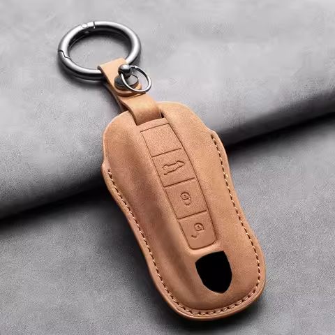 Leather Car Remote Key Case Cover for Porsche 958 Macan 911 Panamera 996 991 987 924 Gt3 Boxster 987