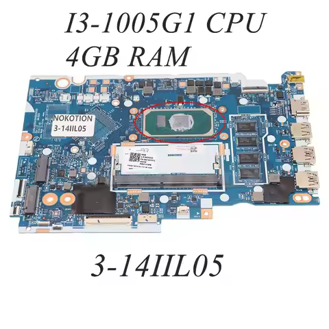 5B21B37210 GS454 GS554 GV450 GV550 NM-D031 for Lenovo Ideapad 3-14IIL05 Laptop Motherboard I3-1005G1