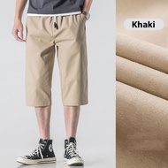 Fashion Three Quarter Pants Men Plain 3 Quarter Pants Breathable Shorts with Back Pocket