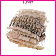 Auro 300Pcs Resistor Kits 1W 5% 0 1-750 Ohm Carbon Resistor 30 Values Resistance Set
