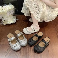 Women's mesh slippers with cross straps, 3cm sole, soft and easy to walk in, QCCC SU32 ANN_SHOES