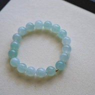拈翠/青羽/天然緬甸翡翠-冰起膠大mm數透線感蘋果綠手串