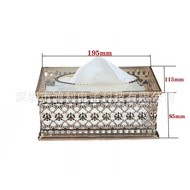 Storage Storage Box Lace European Style Paper Drawer Box Hollow Metal Tissue Cross-Border Welding Ir