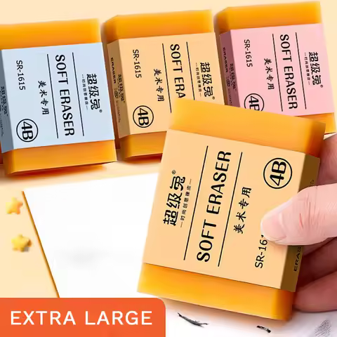 Extra Large No Smudge Soft Soap Rubber Eraser for B 2B 3B 4B Drawing Sketch Pencils for School Offic