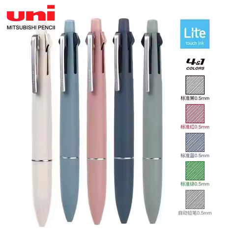 Japan UNI 4-in-1 Multifunctional Ballpoint Pen+mechanical Pencil Jetstream Lite Oil Pen School Stati