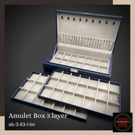 JEWELRY & AMULET BOX กล่องใส่ทองคำ/ใส่พระ 3 ชั้น 63 ช่อง