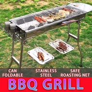 BBQ Grill Portable Ihawan With Stand Outdoor Barbecue Charcoal Griller Set Foldable Stainless Steel