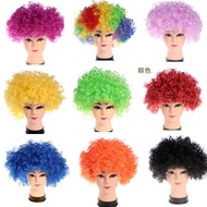 Rambut Palsu Afro untuk Peminat, Rambut Palsu Berwarna-warni, Rambut Palsu untuk Perayaan, Perlengka