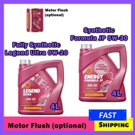 Mannol Fully Synthetic Engine Oil Legend Ultra 0W20,Energy Formula JP 5W30 Metal Tin or Plastic(4L) 