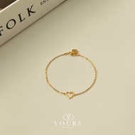 Yours Jewel 916 Gold  Twisted Heart Bracelet