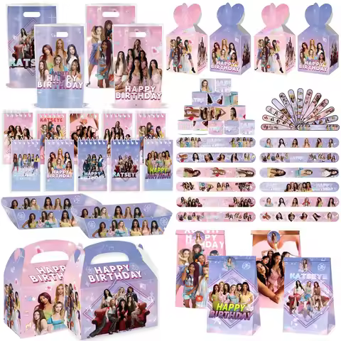 Idol K&Katseye Birthday Party Decoration Paper Bag Balloon Keychain Kpop Girl Party Favor Baby Showe