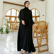 abaya gamis dress jubah pakaian wanita muslim syari turkey hitam 5555
