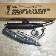 GL RACING SUPER CHARGER Y15ZR EXHAUST 38MM POWER FLOW 32MM 35MM 38X42 EKZOS MUFFLER