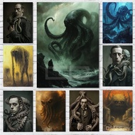 HP Lovecraft Cthulhu Mythos Poster Kraken Victorian Prints Canvas Painting Dark Fantasy Wall Art Pic