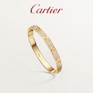 C International brand LOVE series 18K rose gold and white gold studded with diamonds AU750 wide vers