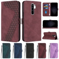 For Xiaomi Redmi 9 Case Luxury Geometric Solid Leather Wallet Case For Funda Xiaomi Redmi 9 8 8A 7 7A 6 6A 5 Plus 5A Cover Redmi9 Flip Cases